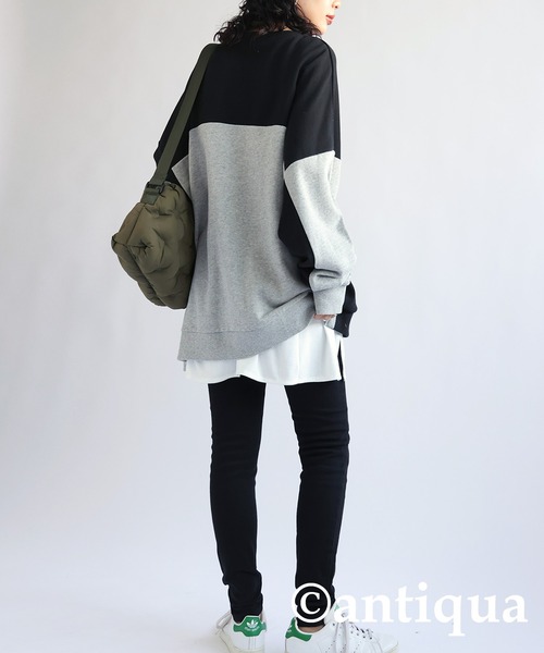 antiqua（アンティカ）の「レイヤードキャミソール（キャミソール・レディース・ブラック/ホワイト・FREE）」の5枚目の写真