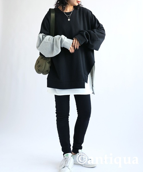 antiqua（アンティカ）の「レイヤードキャミソール（キャミソール・レディース・ブラック/ホワイト・FREE）」の3枚目の写真