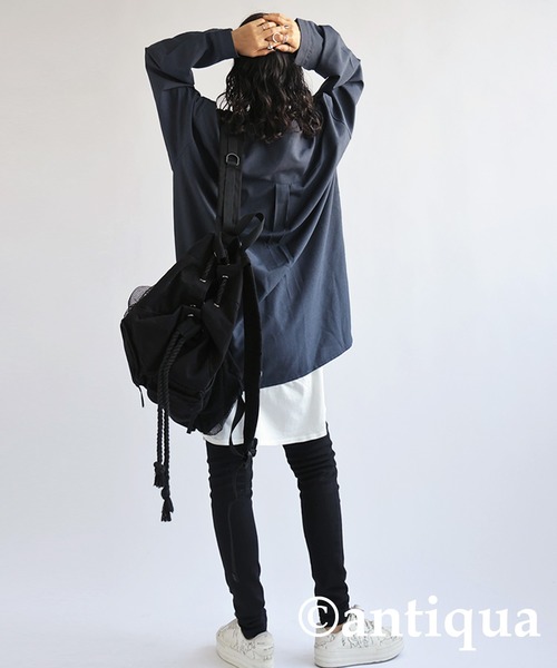 antiqua（アンティカ）の「レイヤードキャミソール（キャミソール・レディース・ブラック/ホワイト・FREE）」の9枚目の写真