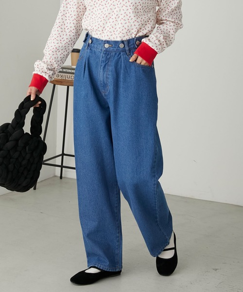 forksy.】ウエスト調整ボタンデニムパンツ forksy.│MONO-MART