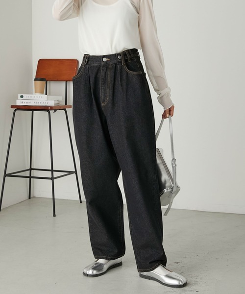 forksy.】ウエスト調整ボタンデニムパンツ forksy.│MONO-MART