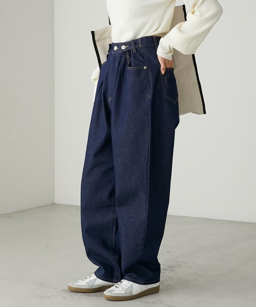 forksy.(フォルクシー)の「【forksy.】ウエスト調整ボタンデニムパンツ(デニムパンツ・レディース・ダークグレー/ネイビー/ブルー・FREE)」の15枚目の写真