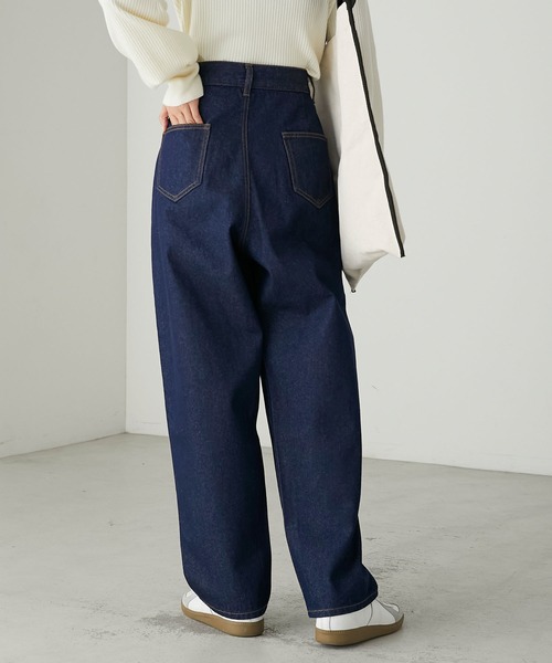 forksy.(フォルクシー)の「【forksy.】ウエスト調整ボタンデニムパンツ(デニムパンツ・レディース・ダークグレー/ネイビー/ブルー・FREE)」の16枚目の写真