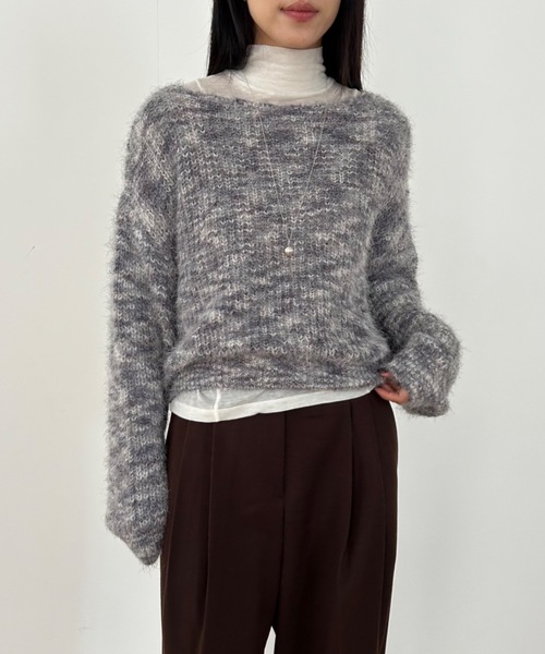 Didot.showroom（ディドット ショールーム）の「マーブル シャギーニット（ニット/セーター・レディース・ブラック/グレー/ブルー・FREE）」の3枚目の写真