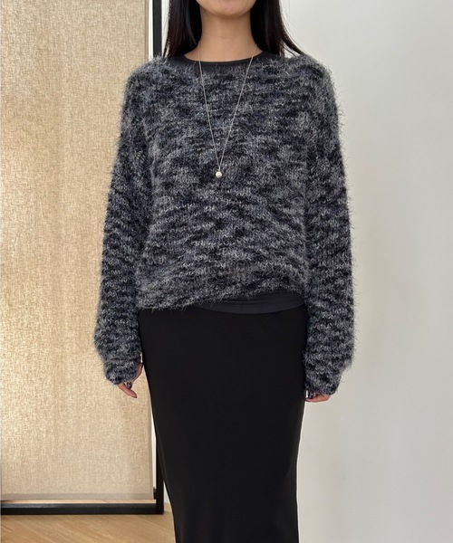 Didot.showroom（ディドット ショールーム）の「マーブル シャギーニット（ニット/セーター・レディース・ブラック/グレー/ブルー・FREE）」の12枚目の写真