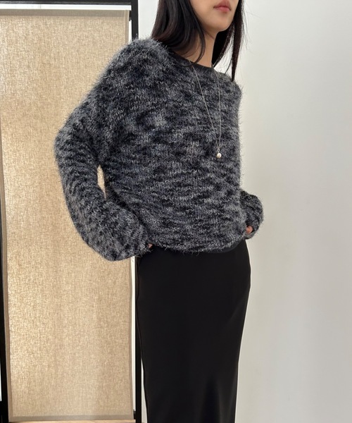 Didot.showroom（ディドット ショールーム）の「マーブル シャギーニット（ニット/セーター・レディース・ブラック/グレー/ブルー・FREE）」の4枚目の写真