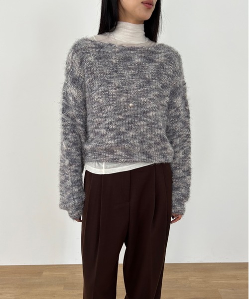 Didot.showroom（ディドット ショールーム）の「マーブル シャギーニット（ニット/セーター・レディース・ブラック/グレー/ブルー・FREE）」の13枚目の写真