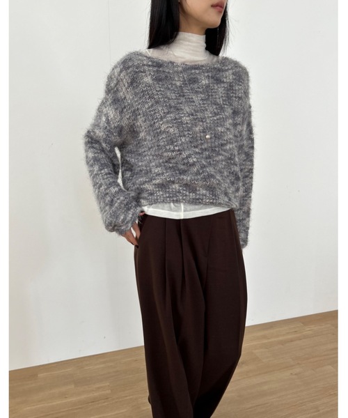 Didot.showroom（ディドット ショールーム）の「マーブル シャギーニット（ニット/セーター・レディース・ブラック/グレー/ブルー・FREE）」の21枚目の写真