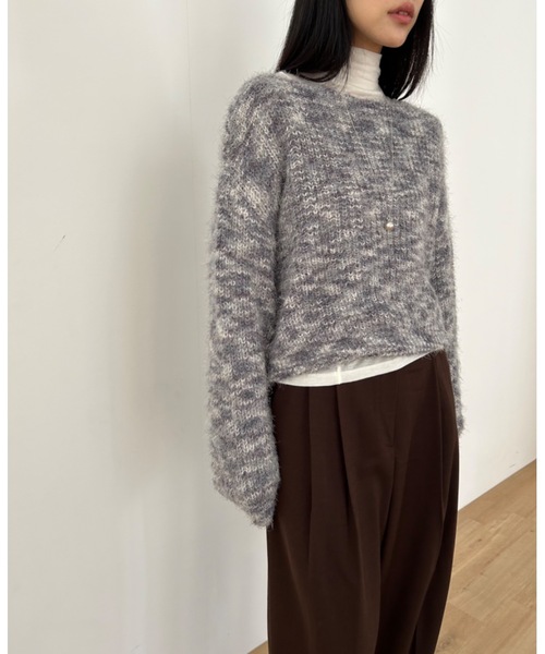 Didot.showroom（ディドット ショールーム）の「マーブル シャギーニット（ニット/セーター・レディース・ブラック/グレー/ブルー・FREE）」の14枚目の写真