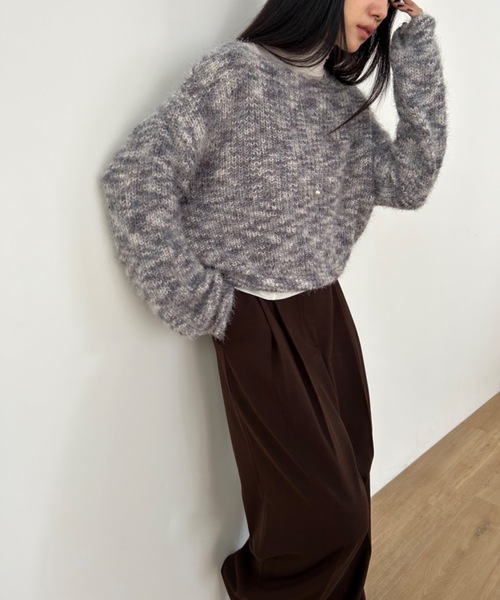 Didot.showroom（ディドット ショールーム）の「マーブル シャギーニット（ニット/セーター・レディース・ブラック/グレー/ブルー・FREE）」の9枚目の写真