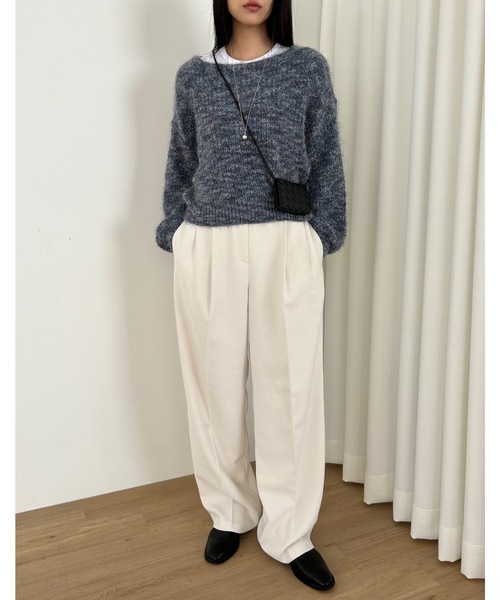 Didot.showroom（ディドット ショールーム）の「マーブル シャギーニット（ニット/セーター・レディース・ブラック/グレー/ブルー・FREE）」の7枚目の写真