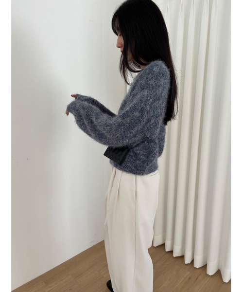 Didot.showroom（ディドット ショールーム）の「マーブル シャギーニット（ニット/セーター・レディース・ブラック/グレー/ブルー・FREE）」の6枚目の写真
