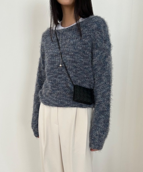 Didot.showroom（ディドット ショールーム）の「マーブル シャギーニット（ニット/セーター・レディース・ブラック/グレー/ブルー・FREE）」の18枚目の写真