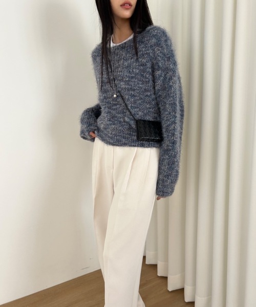Didot.showroom（ディドット ショールーム）の「マーブル シャギーニット（ニット/セーター・レディース・ブラック/グレー/ブルー・FREE）」の15枚目の写真