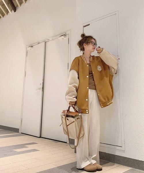 SHEENA（シーナ）の「ワンポイントロゴスウェットスタジャン（スタジャン・レディース・ブラック/キャメル・M）」の16枚目の写真