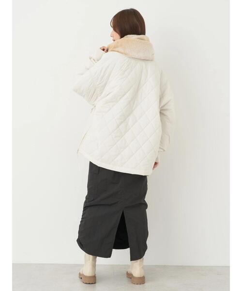 earth music&ecology（アースミュージックアンドエコロジー）の「ファースヌード（ストール/ショール・レディース・ライトベージュ/ブラック・FREE）」の9枚目の写真