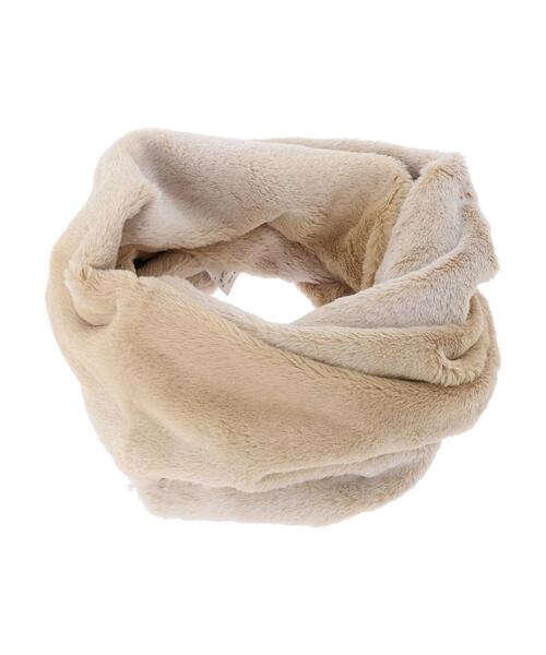 earth music&ecology（アースミュージックアンドエコロジー）の「ファースヌード（ストール/ショール・レディース・ライトベージュ/ブラック・FREE）」の13枚目の写真