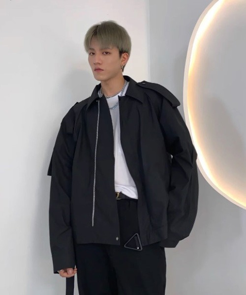 △CROPPED WORK JACKET/クロップド ワークジャケット モード