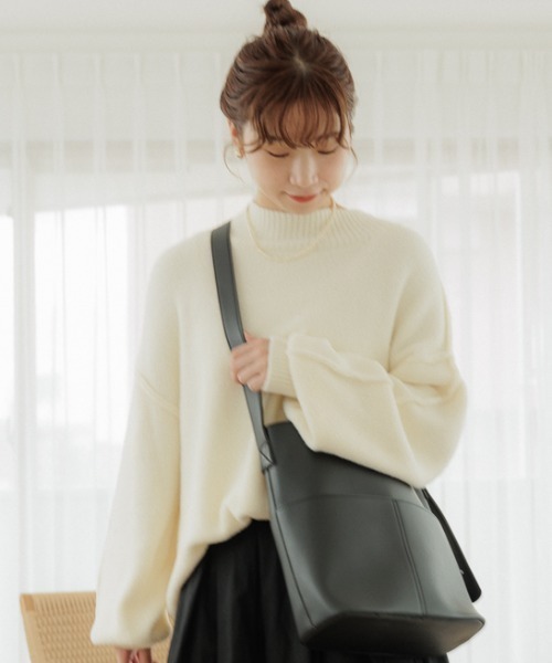 flower(フラワー)の「スムースタートルニット(ニット/セーター・レディース・ピンク/ホワイト・FREE)」の2枚目の写真