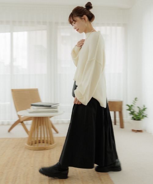 flower(フラワー)の「スムースタートルニット(ニット/セーター・レディース・ピンク/ホワイト・FREE)」の12枚目の写真