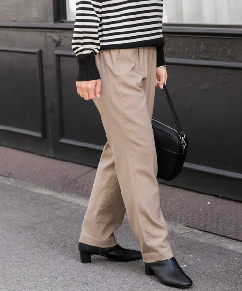 FORK&SPOON（フォークアンドスプーン）の「FORK&SPOON　裏起毛ストレッチイージーパンツ（その他パンツ・レディース・ブラック/ネイビー/モカ・1/2）」の5枚目の写真