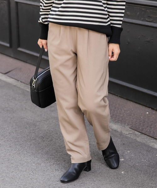 FORK&SPOON（フォークアンドスプーン）の「FORK&SPOON　裏起毛ストレッチイージーパンツ（その他パンツ・レディース・ブラック/ネイビー/モカ・1/2）」の6枚目の写真