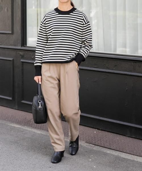 FORK&SPOON（フォークアンドスプーン）の「FORK&SPOON　裏起毛ストレッチイージーパンツ（その他パンツ・レディース・ブラック/ネイビー/モカ・1/2）」の7枚目の写真