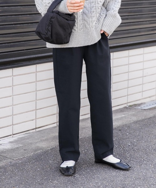 FORK&SPOON（フォークアンドスプーン）の「FORK&SPOON　裏起毛ストレッチイージーパンツ（その他パンツ・レディース・ブラック/ネイビー/モカ・1/2）」の13枚目の写真