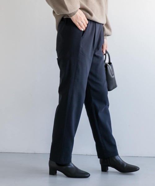 FORK&SPOON（フォークアンドスプーン）の「FORK&SPOON　裏起毛ストレッチイージーパンツ（その他パンツ・レディース・ブラック/ネイビー/モカ・1/2）」の21枚目の写真