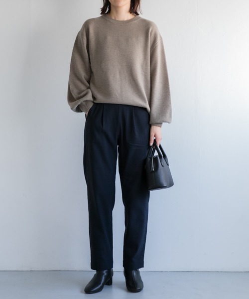 FORK&SPOON（フォークアンドスプーン）の「FORK&SPOON　裏起毛ストレッチイージーパンツ（その他パンツ・レディース・ブラック/ネイビー/モカ・1/2）」の22枚目の写真