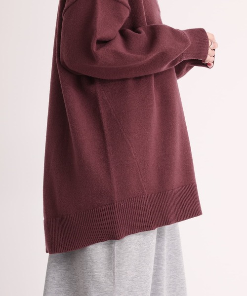 n'OrLABEL（ノアールレーベル）の「『キーネック×ぽわん袖ニット』（ニット/セーター・レディース・チャコールグレー/ブラック/グレイッシュブルー/グレイッシュベージュ/ボルドー・FREE）」の18枚目の写真