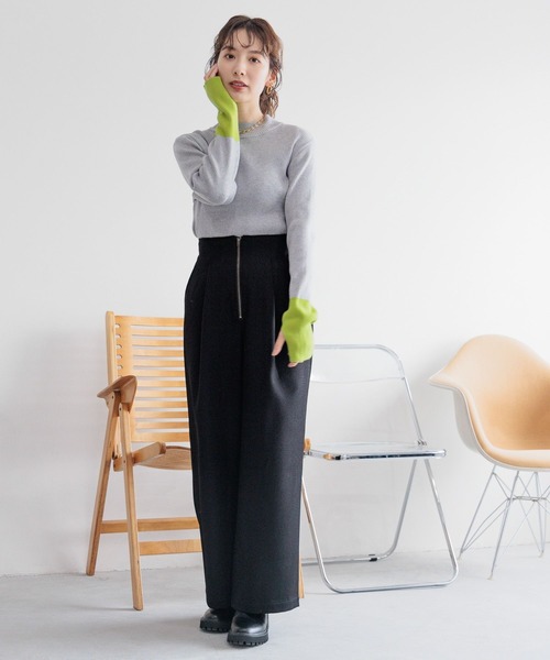 LEPSIM（レプシィム）の「ジップワイドパンツ　987523（その他パンツ・レディース・アイボリー/ブラック・MEDIUM/LARGE）」の13枚目の写真