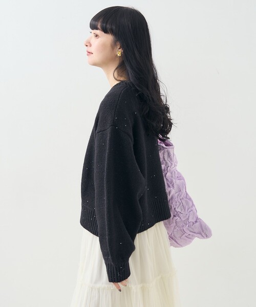 FREAK&#39;S STORE - 未使用　Freada フリーダ ラメ糸 ミックス ニット　ドルマン　パープル FREAK'S STORE - 未使用 Freada フリーダ ラメ糸 ミックス