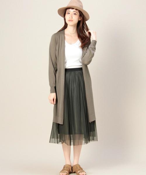 BEAUTY&YOUTH UNITED ARROWS（ビューティーアンドユースユナイテッドアローズ）の「BY チュールプリーツフレアスカート ◆：（スカート・レディース・ブラック/ダークグリーン・フリー）」の7枚目の写真