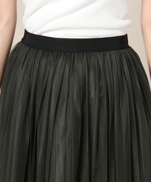 BEAUTY&YOUTH UNITED ARROWS（ビューティーアンドユースユナイテッドアローズ）の「BY チュールプリーツフレアスカート ◆：（スカート・レディース・ブラック/ダークグリーン・フリー）」の8枚目の写真