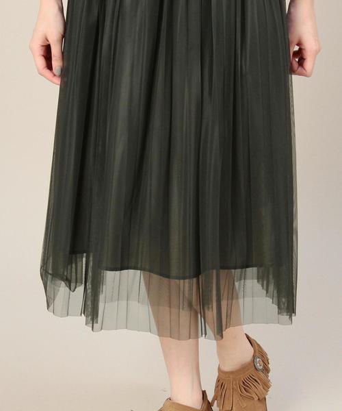 BEAUTY&YOUTH UNITED ARROWS（ビューティーアンドユースユナイテッドアローズ）の「BY チュールプリーツフレアスカート ◆：（スカート・レディース・ブラック/ダークグリーン・フリー）」の9枚目の写真