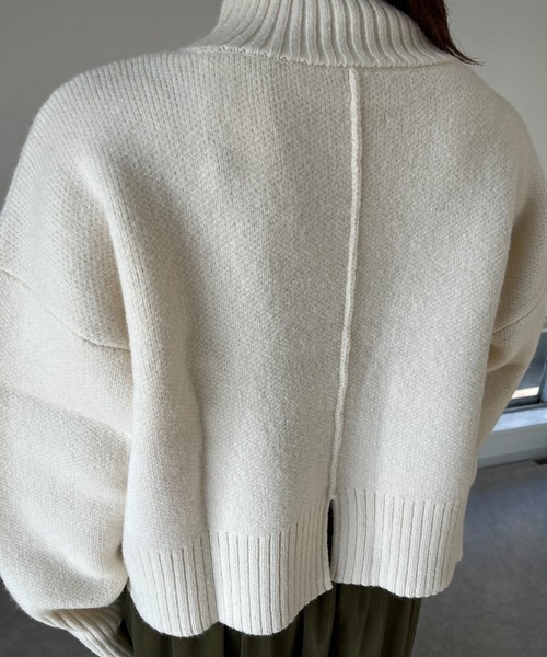 un dix cors（アンディコール）の「後ろスリットタートルニット（ニット/セーター・レディース・チャコールグレー/オフホワイト/ミント・FREE）」の17枚目の写真