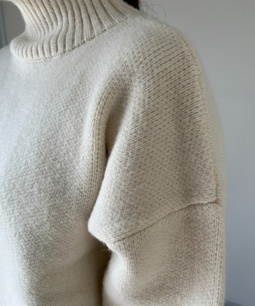 un dix cors（アンディコール）の「後ろスリットタートルニット（ニット/セーター・レディース・チャコールグレー/オフホワイト/ミント・FREE）」の15枚目の写真