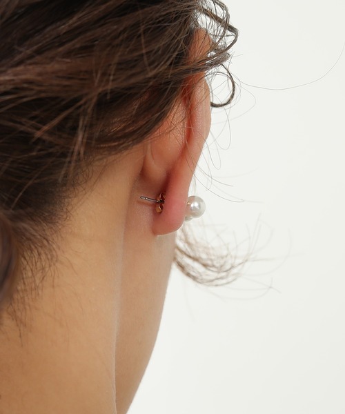 3連 アクリル パール ピアス スタッドピアス パーティー 結婚式