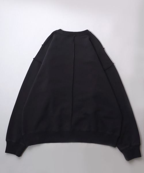 Salong hameu（サロン ハミュー）の「ヴィンテージライクなリメイクスウェットトレーナー/長袖プルオーバートップス メンズ レディース ユニセックス（スウェット・メンズ・ネイビー/グレー/スミクロ/ネイビー系1/ブラック系その他/グレー系その他/グリーン/ワインレッド・LL/L/M）」の9枚目の写真