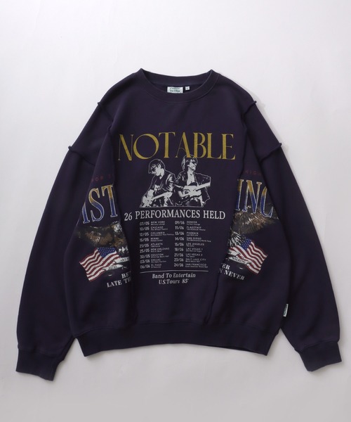 新品　リメイクライクスウェット　韓国ファッション　グレー　リメイクフウ セール】ヴィンテージライク プリントリメイクスウェット