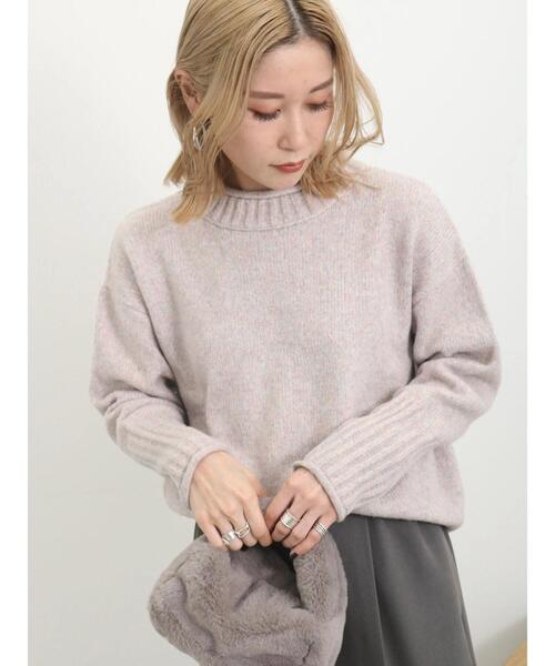 Samansa Mos2 blue(サマンサモスモスブルー)の「【帯電防止】もちもちニットプルオーバー(ニット/セーター・レディース・オフホワイト/サックスブルー/ピンク/ブルー/グリーン・F)」の5枚目の写真