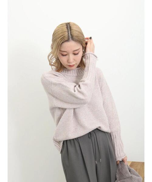 Samansa Mos2 blue(サマンサモスモスブルー)の「【帯電防止】もちもちニットプルオーバー(ニット/セーター・レディース・オフホワイト/サックスブルー/ピンク/ブルー/グリーン・F)」の8枚目の写真