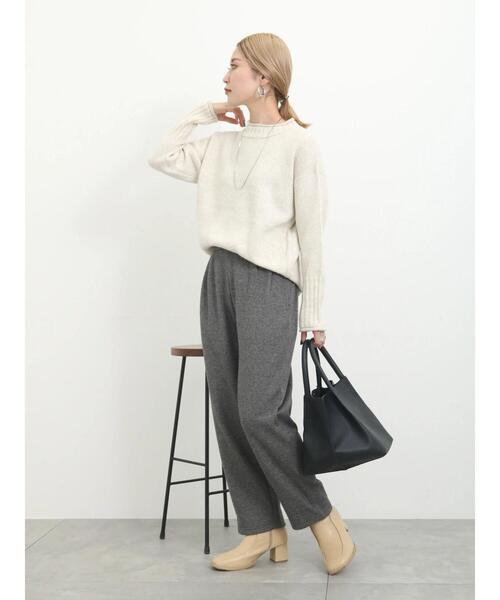 Samansa Mos2 blue(サマンサモスモスブルー)の「【帯電防止】もちもちニットプルオーバー(ニット/セーター・レディース・オフホワイト/サックスブルー/ピンク/ブルー/グリーン・F)」の13枚目の写真