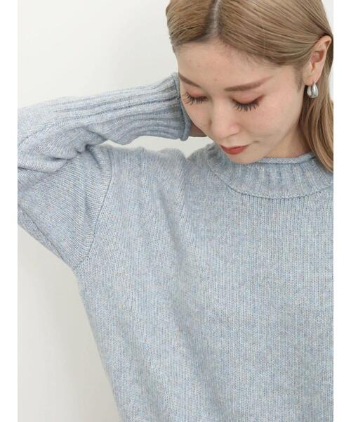Samansa Mos2 blue(サマンサモスモスブルー)の「【帯電防止】もちもちニットプルオーバー(ニット/セーター・レディース・オフホワイト/サックスブルー/ピンク/ブルー/グリーン・F)」の14枚目の写真