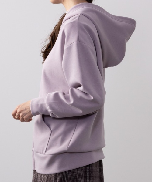 NAVY（ネイビー）の「NAVY きれい見えダンボールジップパーカー（パーカー・レディース・ブラック/ピンク/アイボリー/ライトベージュ・M/L/S/XL）」の9枚目の写真