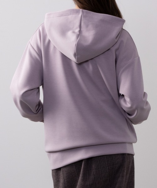 NAVY（ネイビー）の「NAVY きれい見えダンボールジップパーカー（パーカー・レディース・ブラック/ピンク/アイボリー/ライトベージュ・M/L/S/XL）」の10枚目の写真