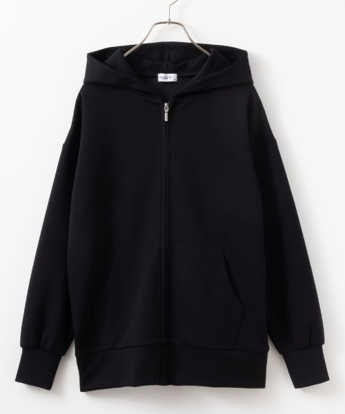 NAVY（ネイビー）の「NAVY きれい見えダンボールジップパーカー（パーカー・レディース・ブラック/ピンク/アイボリー/ライトベージュ・M/L/S/XL）」の5枚目の写真