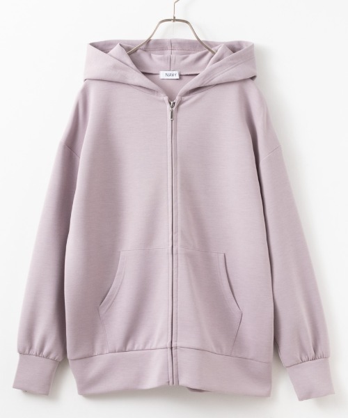 NAVY（ネイビー）の「NAVY きれい見えダンボールジップパーカー（パーカー・レディース・ブラック/ピンク/アイボリー/ライトベージュ・M/L/S/XL）」の8枚目の写真