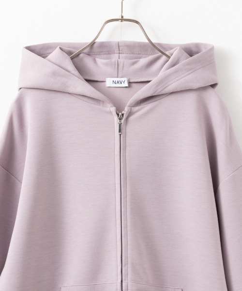 NAVY（ネイビー）の「NAVY きれい見えダンボールジップパーカー（パーカー・レディース・ブラック/ピンク/アイボリー/ライトベージュ・M/L/S/XL）」の16枚目の写真